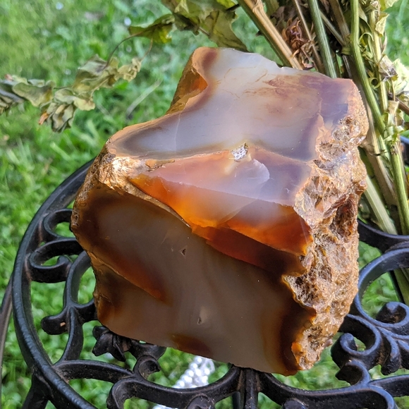 *SOLD* Large natural Agate abstract cut stone bookend 973g - Picture 7 of 12